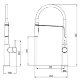 Ikon Hali Pull Down Sink Mixer Matt Black